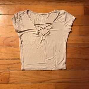 Tan v-neck top